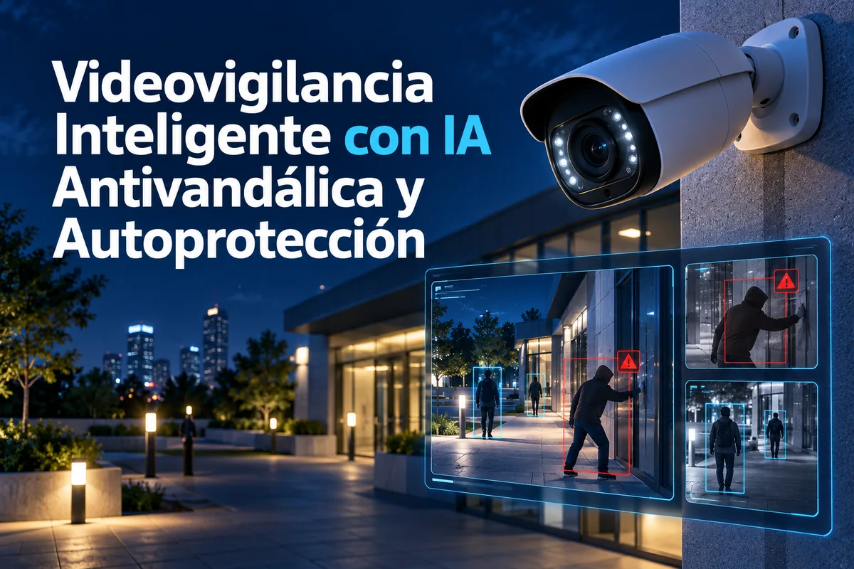 Portada ilustrada sobre videovigilancia antivandálica con IA.