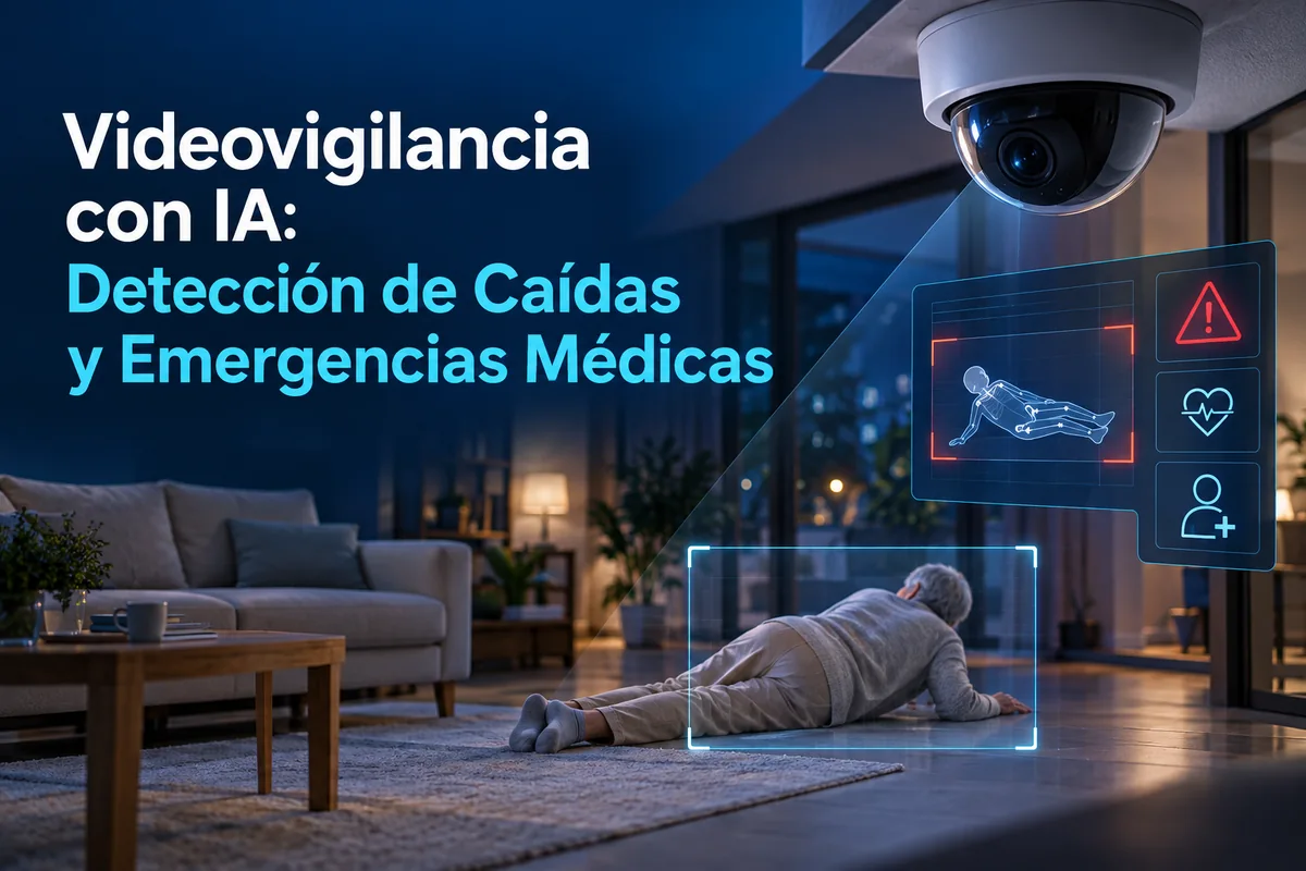 Portada ilustrada sobre detección de caídas con IA.