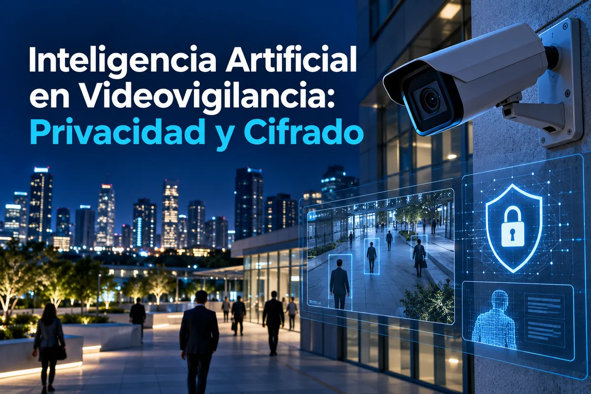 Portada ilustrada sobre privacidad en videovigilancia con IA.