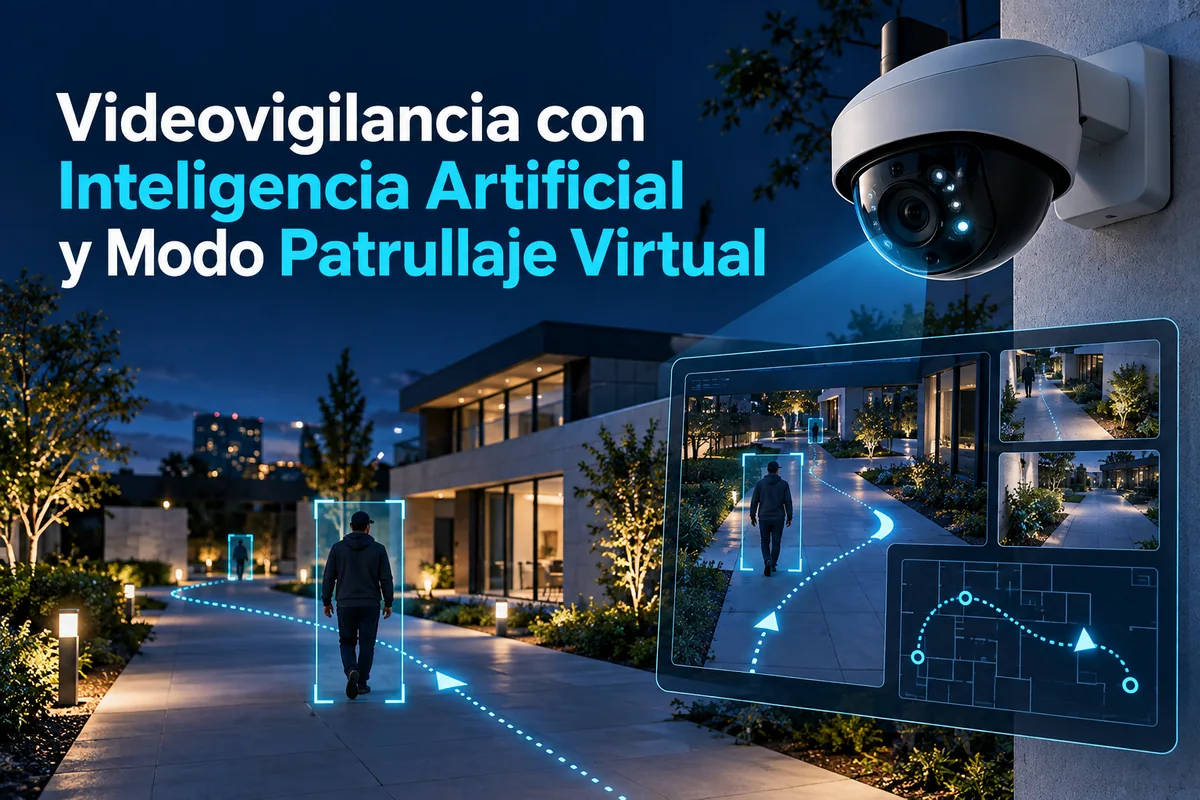 Portada ilustrada sobre patrullaje virtual con IA.