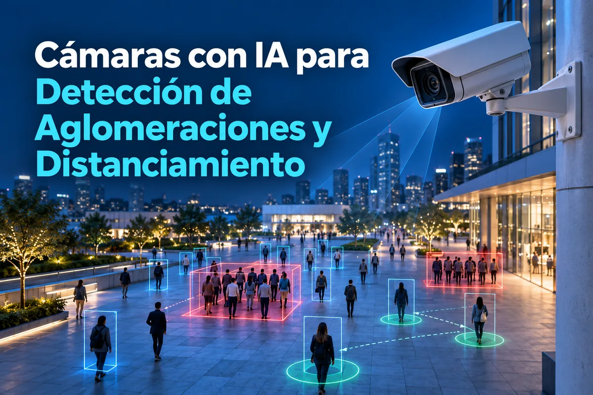 Portada ilustrada sobre detección de aglomeraciones con IA.