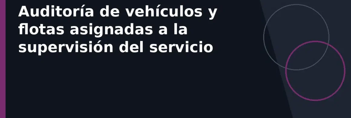 Auditoría de vehículos y flotas asignadas a la supervisión del servicio