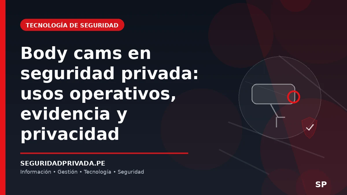 Body cams en seguridad privada: usos operativos, evidencia y privacidad
