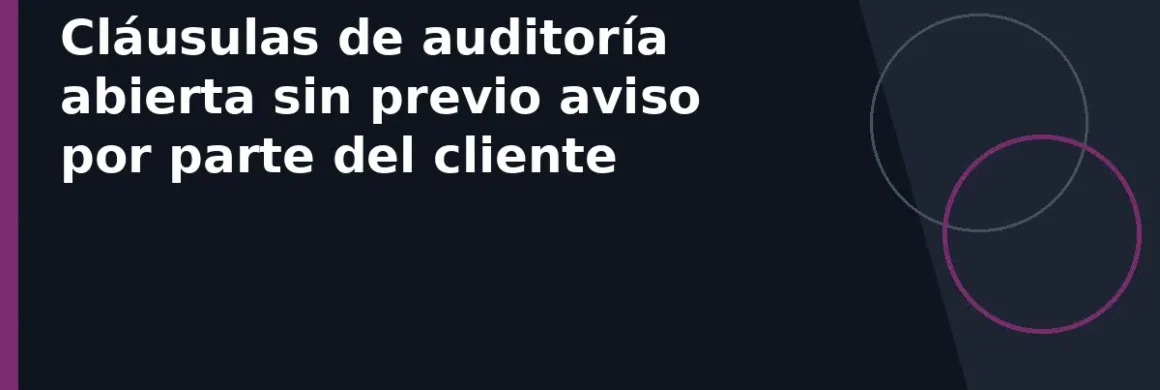 Cláusulas de auditoría abierta sin previo aviso por parte del cliente