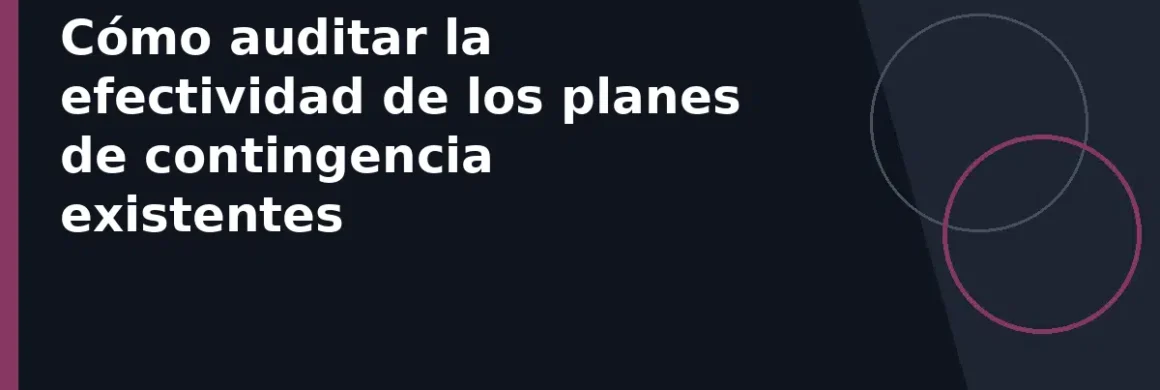 Cómo auditar la efectividad de los planes de contingencia existentes