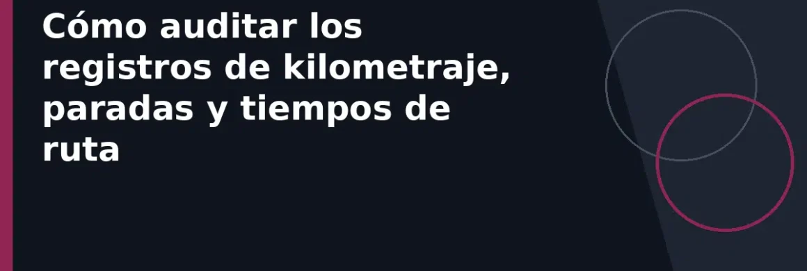 Cómo auditar los registros de kilometraje, paradas y tiempos de ruta
