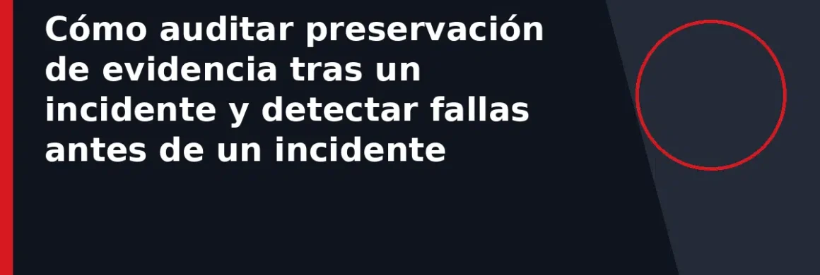 Cómo auditar preservación de evidencia tras un incidente y detectar fallas antes de un incidente