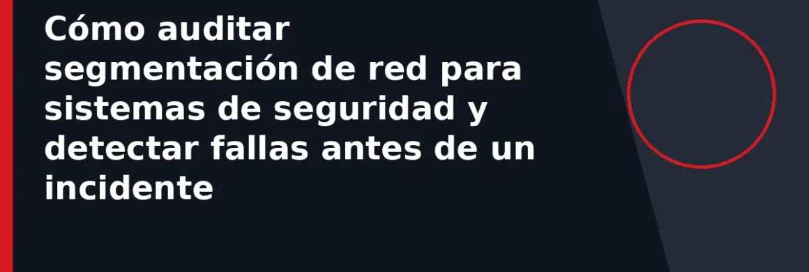 Cómo auditar segmentación de red para sistemas de seguridad y detectar fallas antes de un incidente