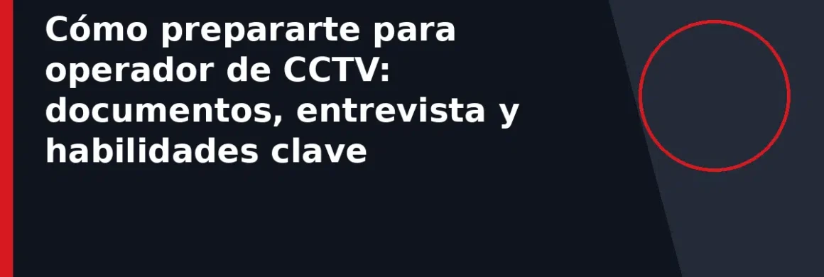 Cómo prepararte para operador de CCTV: documentos, entrevista y habilidades clave