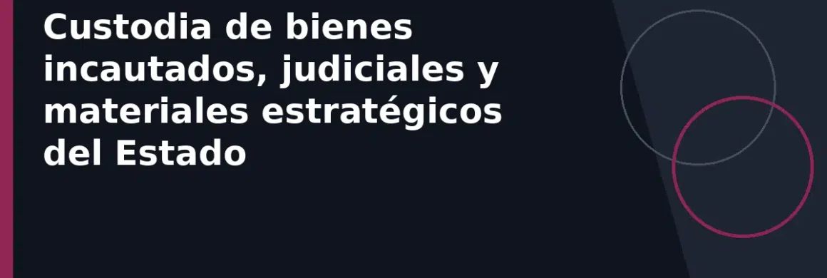 Custodia de bienes incautados, judiciales y materiales estratégicos del Estado