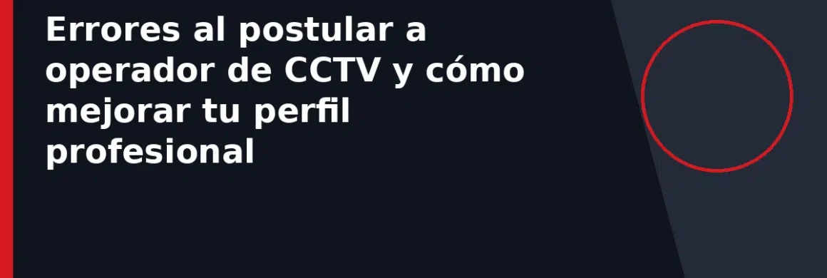 Errores al postular a operador de CCTV y cómo mejorar tu perfil profesional