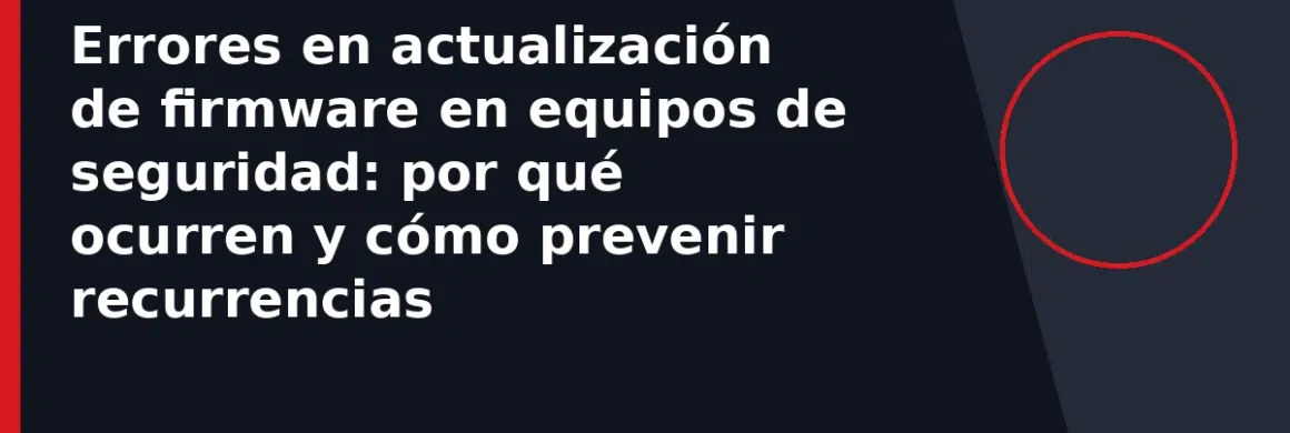 Errores en actualización de firmware en equipos de seguridad: por qué ocurren y cómo prevenir recurrencias