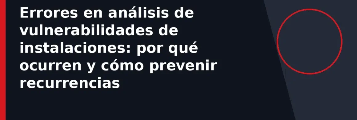 Errores en análisis de vulnerabilidades de instalaciones: por qué ocurren y cómo prevenir recurrencias