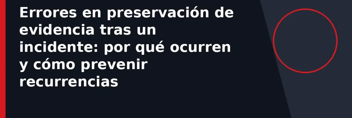 Errores en preservación de evidencia tras un incidente: por qué ocurren y cómo prevenir recurrencias