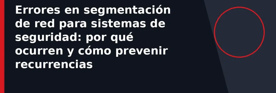 Errores en segmentación de red para sistemas de seguridad: por qué ocurren y cómo prevenir recurrencias