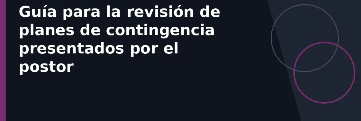 Guía para la revisión de planes de contingencia presentados por el postor