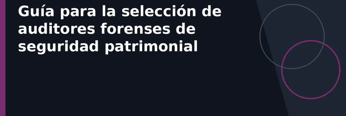 Guía para la selección de auditores forenses de seguridad patrimonial