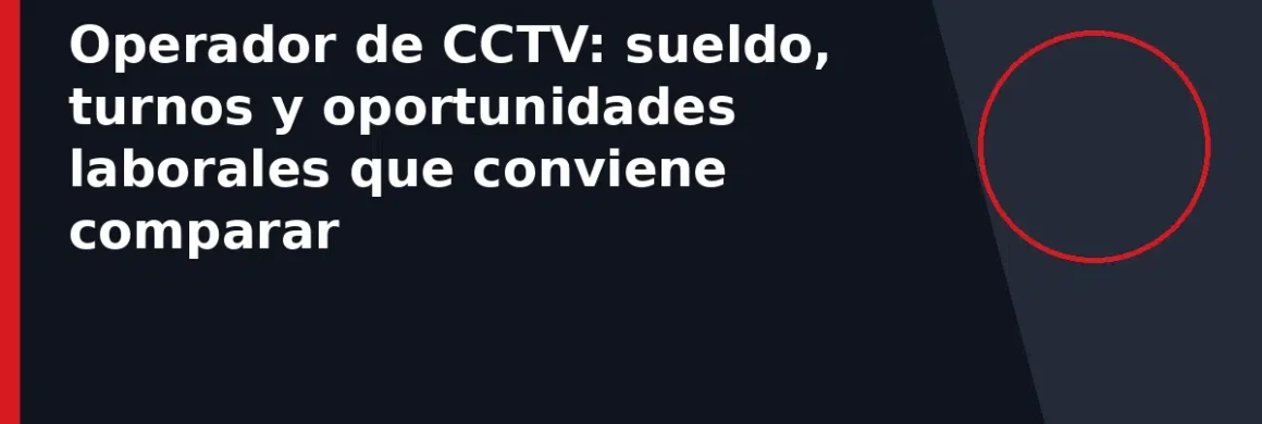 Operador de CCTV: sueldo, turnos y oportunidades laborales que conviene comparar