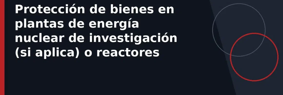 Protección de bienes en plantas de energía nuclear de investigación (si aplica) o reactores