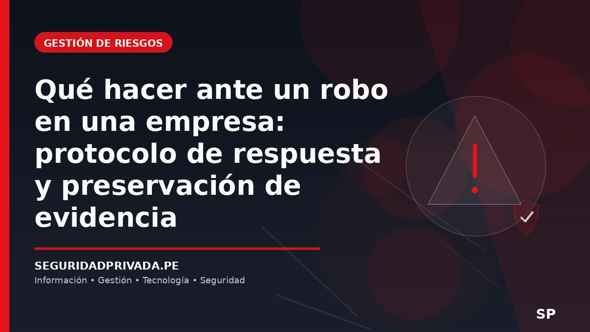 Qué hacer ante un robo en una empresa: protocolo de respuesta y preservación de evidencia