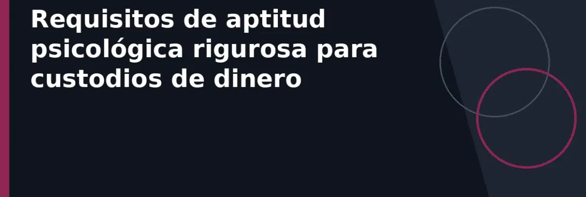 Requisitos de aptitud psicológica rigurosa para custodios de dinero