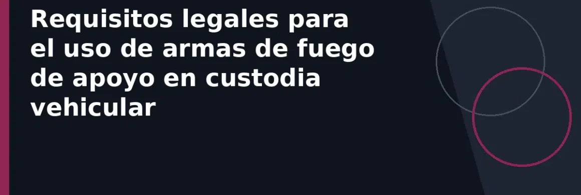 Requisitos legales para el uso de armas de fuego de apoyo en custodia vehicular