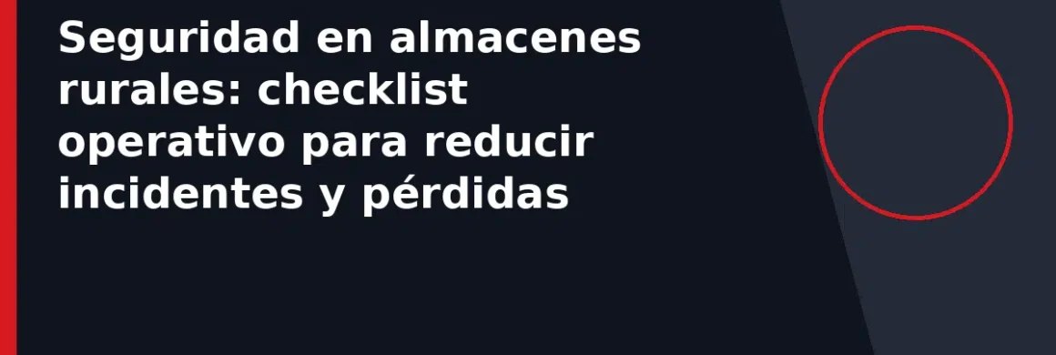Seguridad en almacenes rurales: checklist operativo para reducir incidentes y pérdidas
