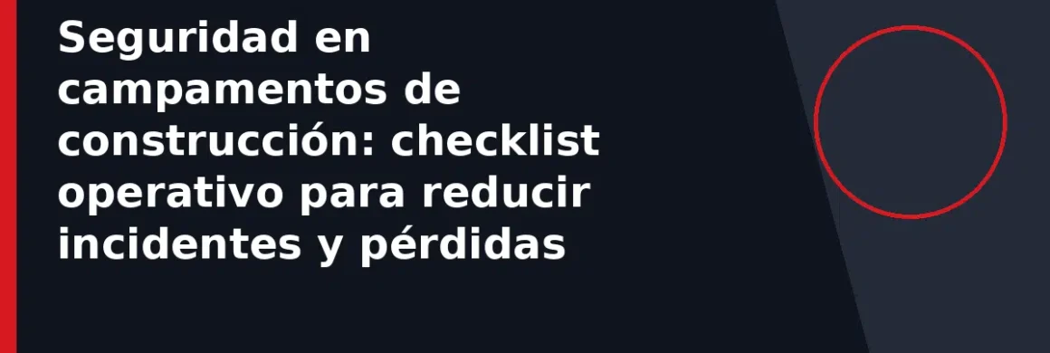 Seguridad en campamentos de construcción: checklist operativo para reducir incidentes y pérdidas