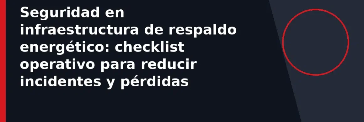 Seguridad en infraestructura de respaldo energético: checklist operativo para reducir incidentes y pérdidas