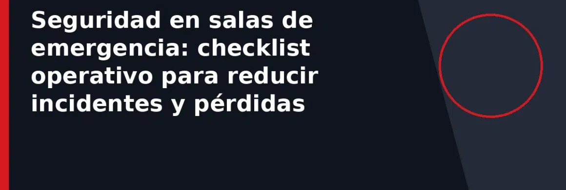 Seguridad en salas de emergencia: checklist operativo para reducir incidentes y pérdidas
