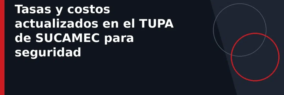 Tasas y costos actualizados en el TUPA de SUCAMEC para seguridad